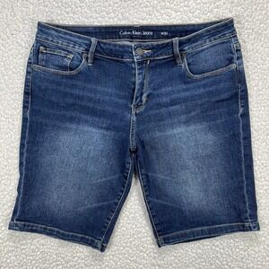 Calvin Klein‎ Jean Denim Shorts Women's W30 (Actual 32x10) Blue Bermuda Casual